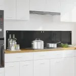 Virtuvės atbraila 2 pcs Juoda 90 x 40 cm grūdintas stiklas