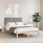 Lovo rėmas su apmu&scaron;tu galvūgaliu &Scaron;viesiai pilka 120 x 190 cm