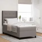 LED Čiužinio Lova su čiužiniu Taupe 80 x 200 cm audinys