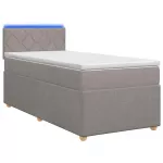 Spyruoklinė lova su čiužiniu Taupe 80 x 200 cm Audinys