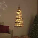Kalėdų eglutė su 30 LED Natūrali 90 cm masyvi uosio mediena