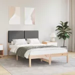 Lovo rėmas su apmu&scaron;tu galvūgaliu Tamsiai pilka 120 x 190 cm
