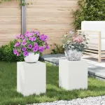 Augalų stovas 2 pcs Balta 24 x 24 x 35 cm Plienas