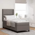 LED Čiužinio Lova su čiužiniu Taupe 80 x 200 cm audinys