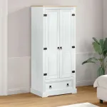Spintos su stalčių Balta 76 x 50 x 170 cm Kietos pu&scaron;ies mediena