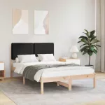 Lovo rėmas su apmu&scaron;tu galvūgaliu Juoda 120 x 190 cm