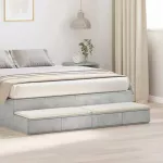 Lovos stalčiai su stalčių Betono pilka 140 x 36,5 x 16,5 cm