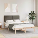 Lovo rėmas su apmu&scaron;tu galvūgaliu Taupe 120 x 190 cm