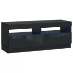 LED televizoriaus spintelė Juoda Apdirbta mediena