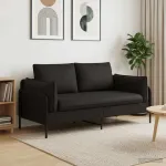 Dvita&scaron;kė sofa 2 vietos Juoda 188 x 81 x 89 cm Aksomas
