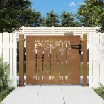 Sodo vartai, 100x75 cm, Corten plienas, kvadratinis dizainas