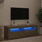 Televizoriaus spintelė su LED ap&scaron;vietimu, ąžuolo, 120x35x40cm