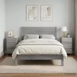 &Scaron;alia lovos spintelė 2 vnt. Pilka Sonoma 33,5 x 34,5 x 60 cm