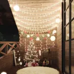 Rutuliukų girlianda, 20m, 200 &scaron;iltų baltų LED, 8 funkcijos