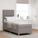 LED Čiužinio Lova su čiužiniu Taupe 80 x 200 cm audinys