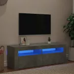TV spintelė su LED ap&scaron;vietimu, betono pilka, 120x35x40 cm