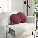 Sėdynių pagalvėlės 2 pcs Vyno raudona &Oslash;40 x 13 cm audinys