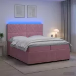 LED lovos čiužinys su LED ap&scaron;vietimu Rožinė 200 x 200 cm