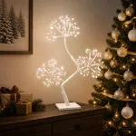 S formos LED kalėdinė eglutė 2 vnt. Balta 18 x 18 x 45 cm