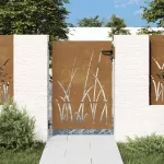 Sodo vartai, 85x125 cm, Corten plienas, žolės ra&scaron;tas
