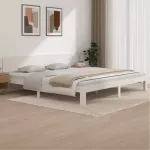 Lovos rėmas, baltos spalvos, 200x200cm, pu&scaron;ies medienos masyvas