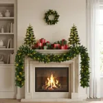 Mini kalėdinių eglučių rinkinys 60 cm 125 LED &Scaron;ilta balta