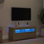 Televizoriaus spintelė su LED ap&scaron;vietimu, ąžuolo, 90x35x40cm