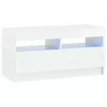 LED televizoriaus spintelė Itin blizgi balta Apdirbta mediena