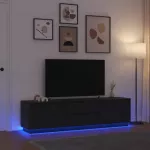 Televizoriaus spintelė su LED ap&scaron;vietimu, 193,5x41x50 cm
