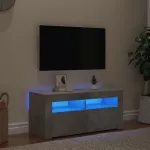 TV spintelė su LED ap&scaron;vietimu, betono pilka, 90x35x40cm
