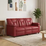 Sofa Vyno raudona 191 x 85 x 93 cm Dirbtinė oda