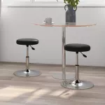 Valgomojo kėdės, 2 vnt., juodos, dirbtinė oda