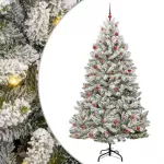 Dirbtinė Kalėdų eglutė Žalia ir balta 210 cm PVC ir metalas