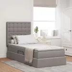 LED saugojimo lova su čiužiniu Taupe 100 x 200 cm Audinys