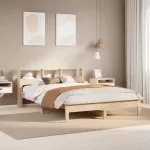 Lova su knygų spinta be čiužinio, 120x200cm, pu&scaron;ies masyvas
