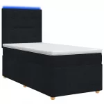 Spyruoklinė lova su čiužiniu Juoda 80 x 200 cm Audinys