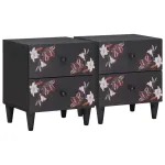 Naktinis staliukas su stalčių 2 pcs Ruda 40 x 33,5 x 46 cm