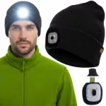 Žieminė kepurė su žibintuvėliu - juoda Trizand 22663 universali