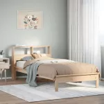 Lova su knygų spinta be čiužinio, 100x200cm, pu&scaron;ies masyvas