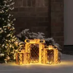 Ap&scaron;viesta Kalėdinė Dovana 3 vnt. 150 LED &Scaron;ilta balta