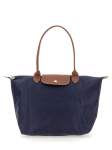 LONGCHAMP tamsiai mėlyna tekstilinė moteri&scaron;ka rankinė per petį 'Le Pliage Original'