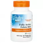 Fully Active Folate 800 with Quatrefolic, 800mcg - 60 kapsulių - Doctor's Best