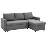 Kampinė sofa su miegojimo funkcija ir patalynės dėže, &scaron;viesiai pilka, 211,5 x 146 cm