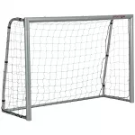 Futbolo vartai su tinklu, 240 x 85 x 160 cm, pilki