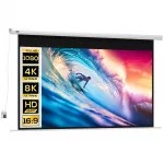 Projektoriaus ekranas 100" 16:9 su varikliu ir nuotolinio valdymo pultu, baltas