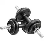 Hantelių rinkinys 2-in-1 reguliuojamas iki 20 kg, pilkas