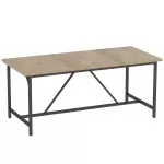 Valgomojo stalas 180x80 cm, 6-8 asmenims, stačiakampis, medžio imitacijos stalvir&scaron;is, natūrali spalva