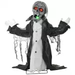 Helovino dekoracija &ndash; judantis skeletas / zombis, su judesio jutikliu, LED ir garsu, 75 cm