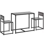 Valgomojo komplektas metalinis 90x47 cm kompakti&scaron;kas pilkas