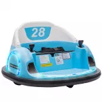 Vaiki&scaron;kas elektromobilis, 360&deg; sukimas, 2 km/h, saugos diržas, LED žibintai, mėlynas